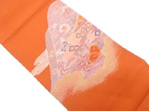 山並に花模様織り出し　袋帯